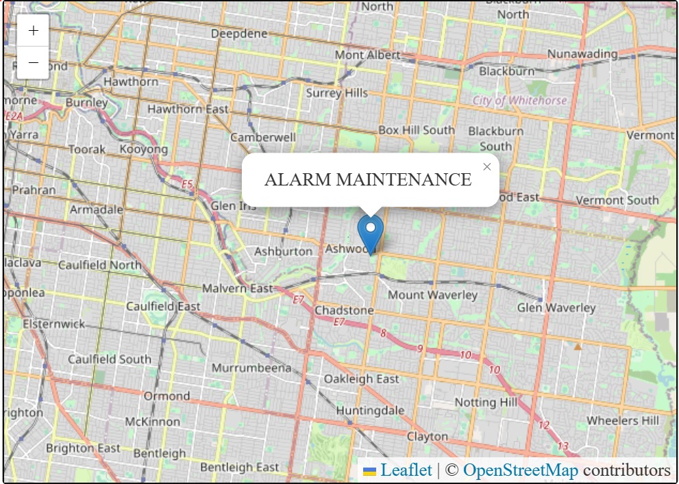 map of Alarm Maintenance